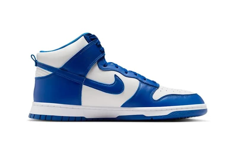 Nike Dunk High "Kentucky" Returns This Summer Retro SE white blue summer 2025 HF3143-100 release info swoosh 40th anniversary