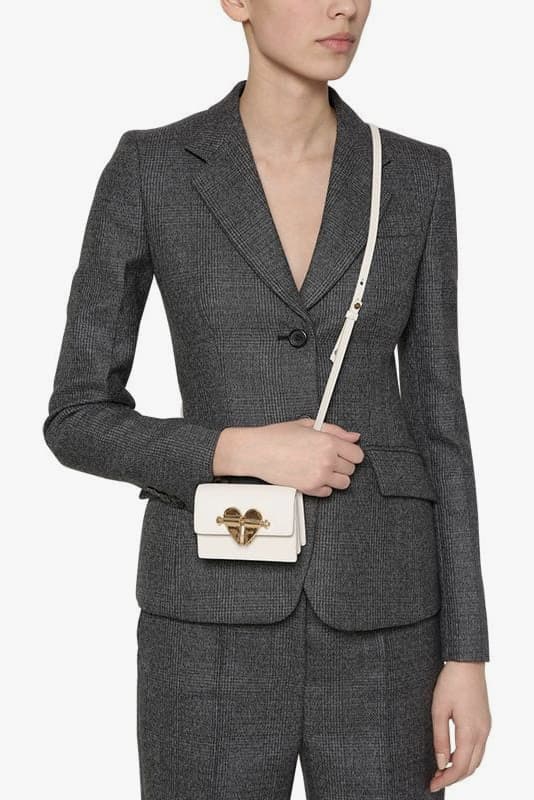 Prada Heart Lock Mini Cross Body Bag in White Accessory Designer Tiny Bag Trend Purse