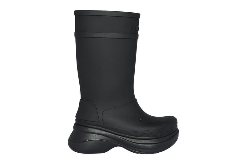 balenciaga crocs spring 2022 collaboration clogs knee high boots black