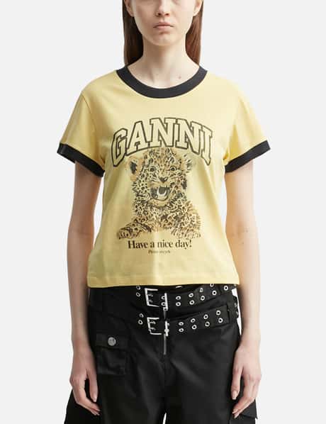 Ganni Basic Jersey Leopard T-shirt