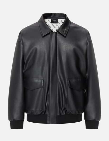 TEAM WANG design Choices Faux Leather Padded Jacket