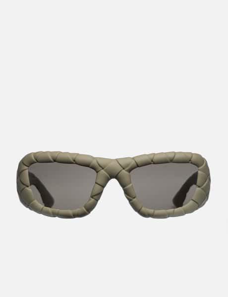 Bottega Veneta Intrecciato Rectangular Sunglasses